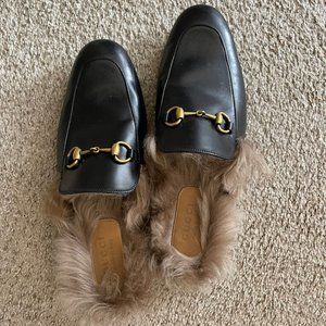Gucci Princetown Slipper with Fur Men's Size 9/Womens size 11
